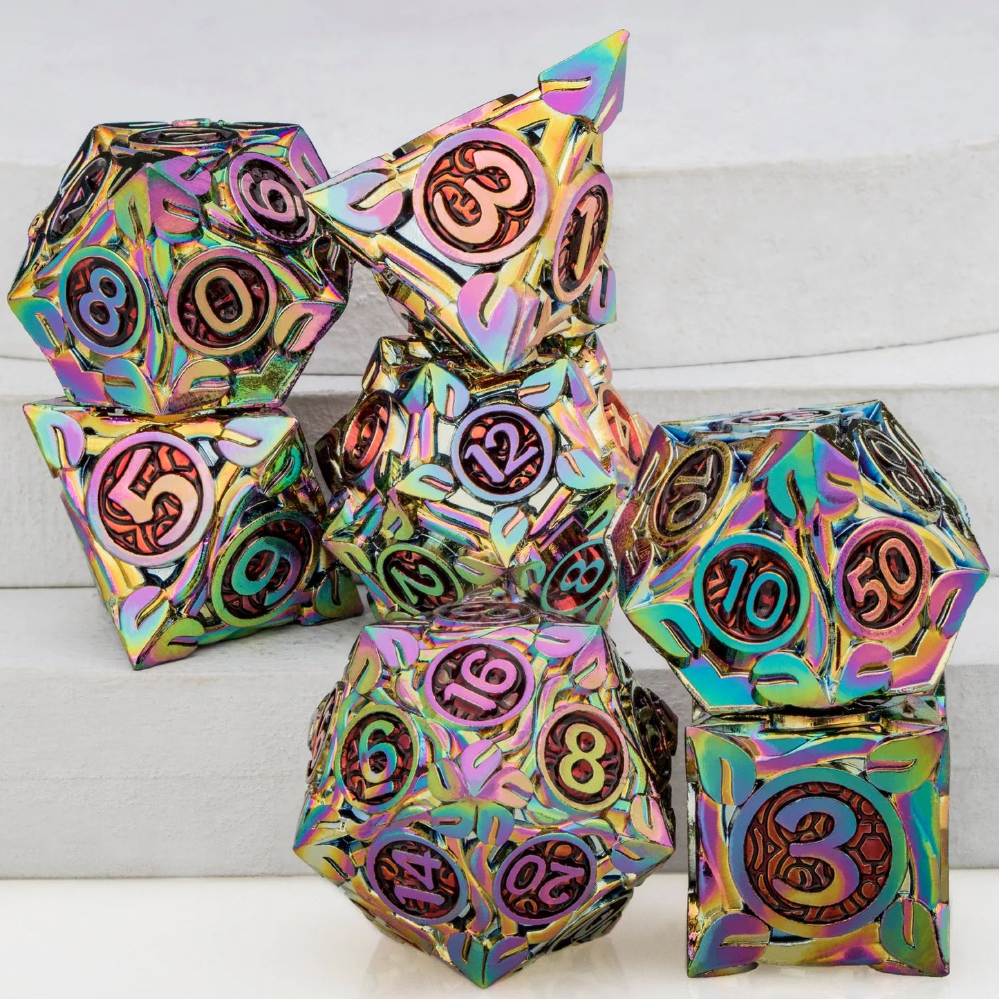 Tree Root Dnd Metal Dice Set Red D+D Polyhedral Dice for D Dnd D Dungeon and Dragon Pathfinder Role Playing Game Heavy D20 Dice