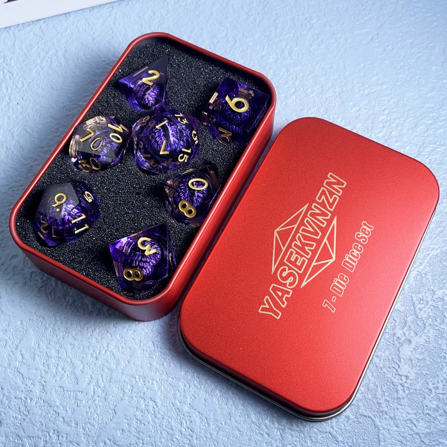 Liquid Flow Eye D&D Sharp Edge Dice Set - نرد دي اند دي