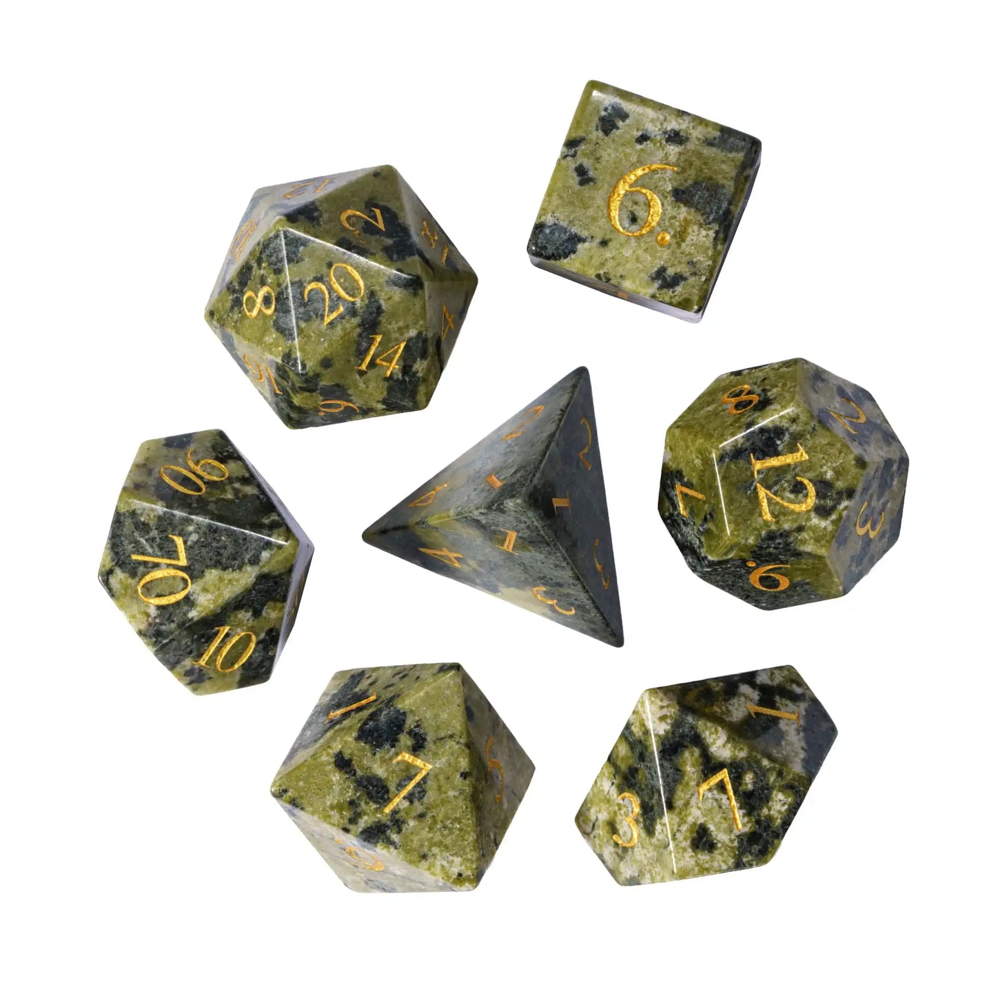 Stunning Handmade Amethyst Polyhedral Dice Set - 7pcs 16mm with Elegant Leather Box for D&D and RPG Collectors