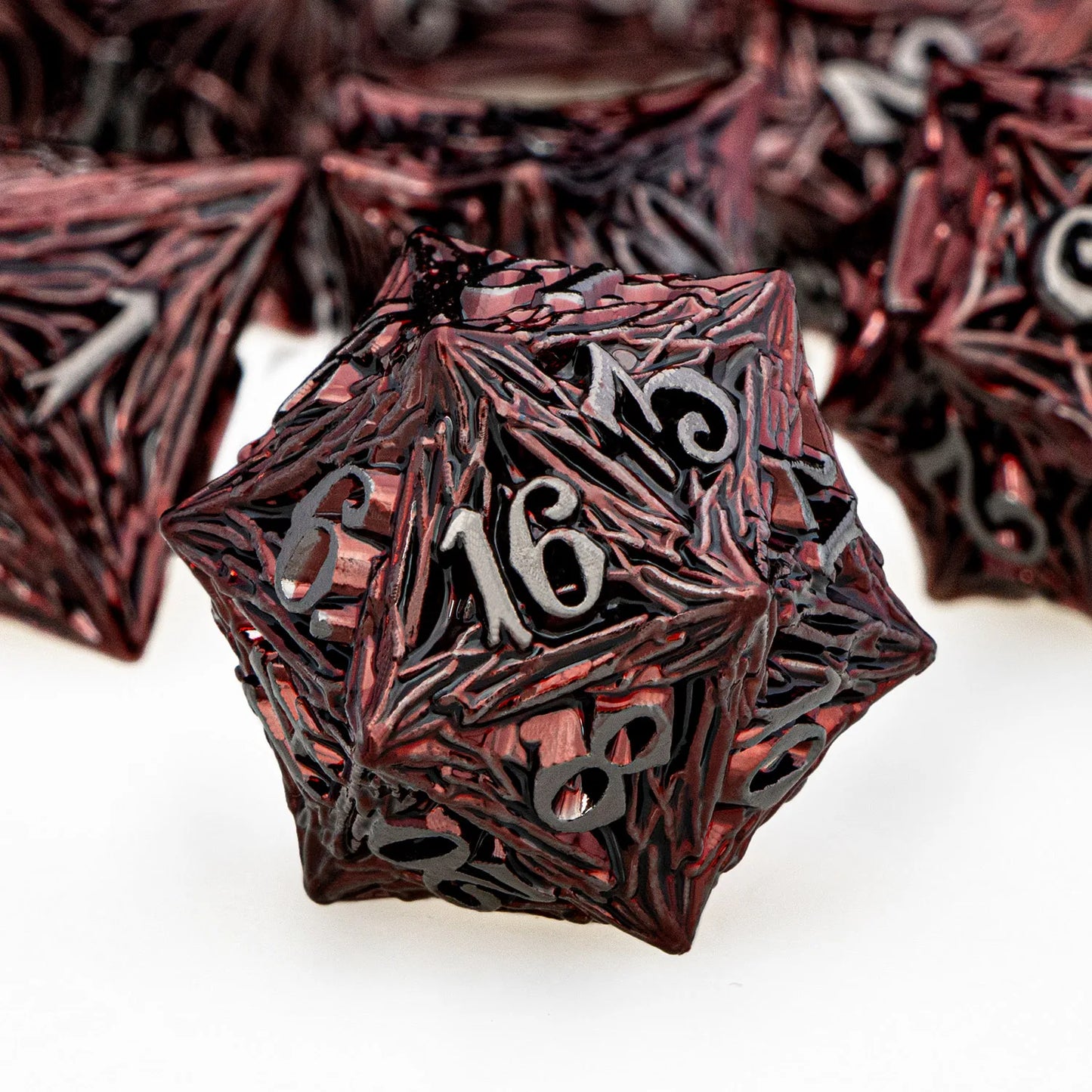 Tree Root Dnd Metal Dice Set Red D+D Polyhedral Dice for D Dnd D Dungeon and Dragon Pathfinder Role Playing Game Heavy D20 Dice