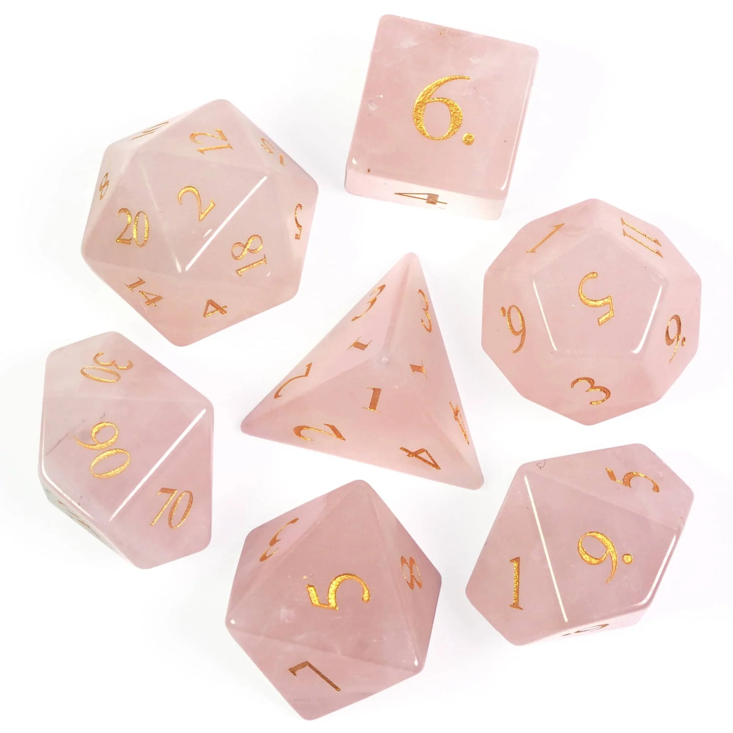 Stunning Handmade Amethyst Polyhedral Dice Set - 7pcs 16mm with Elegant Leather Box for D&D and RPG Collectors