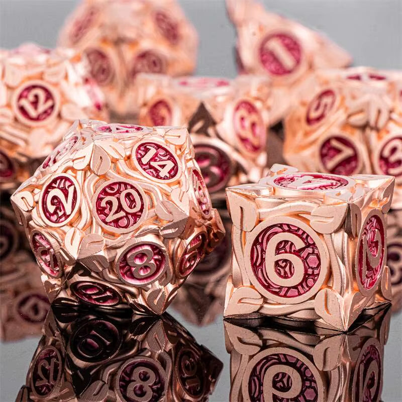 Premium 7-Piece Metal Dice Set for Dungeons and Dragons - نرد دي اند دي معدني