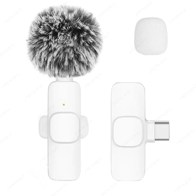 New Wireless Lavalier Microphone Portable Audio Video Recording Mini Microphone for Iphone Android PC Camera Live Gaming Phone