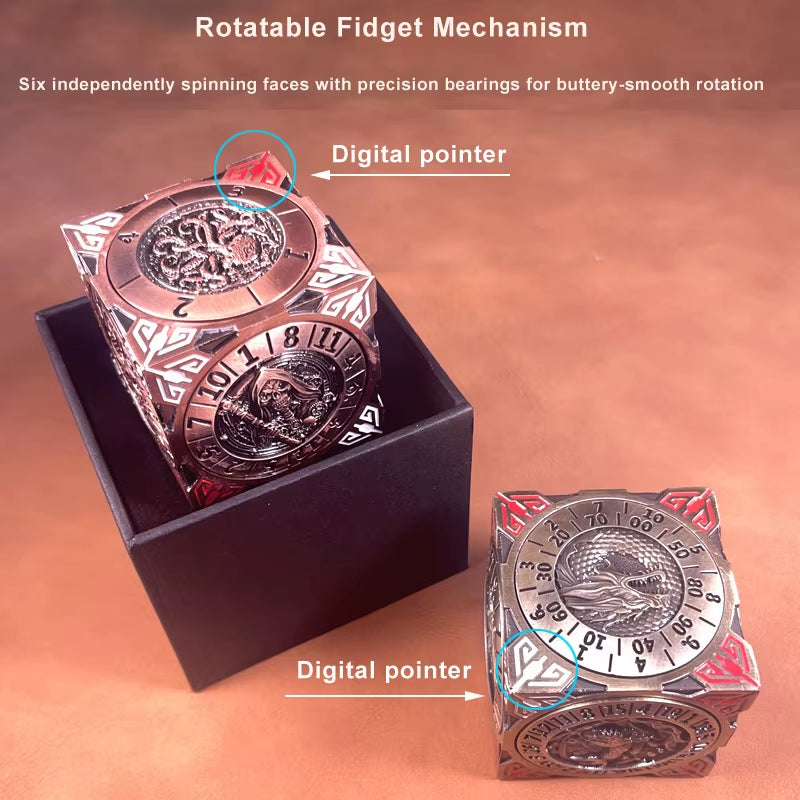 7-in-1 Metal D&D Dice Set - نرد دي اند دي معدني