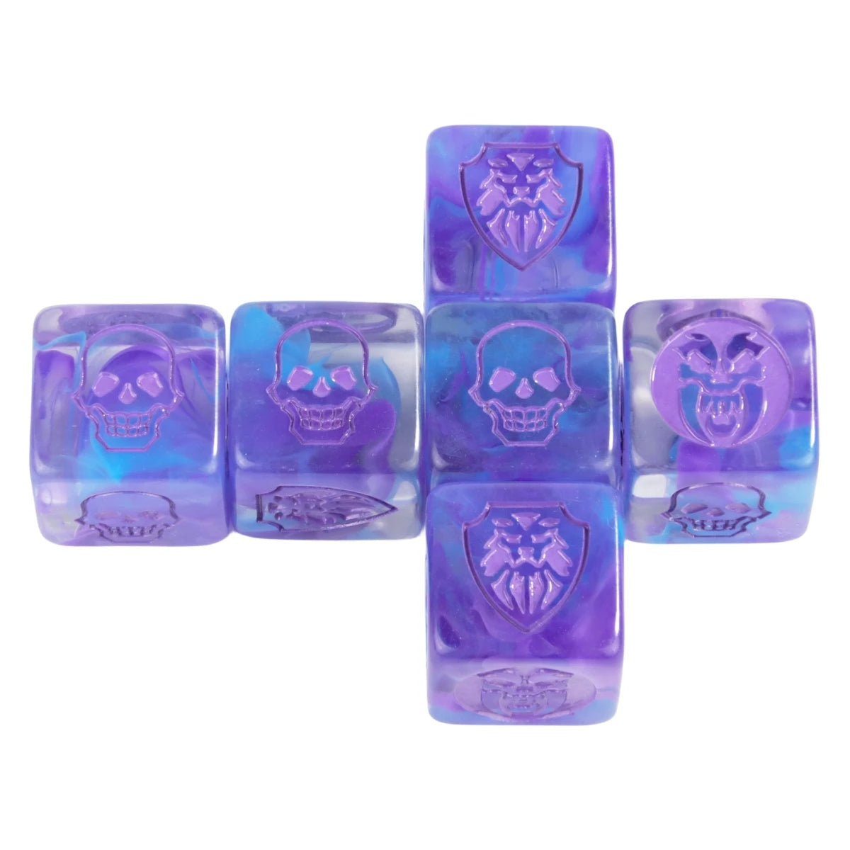 Vibrant 6-Piece D6 Dice Set for Tabletop Games - Colorful Transparent & Opaque Finishes! - نرد 6 قطع 