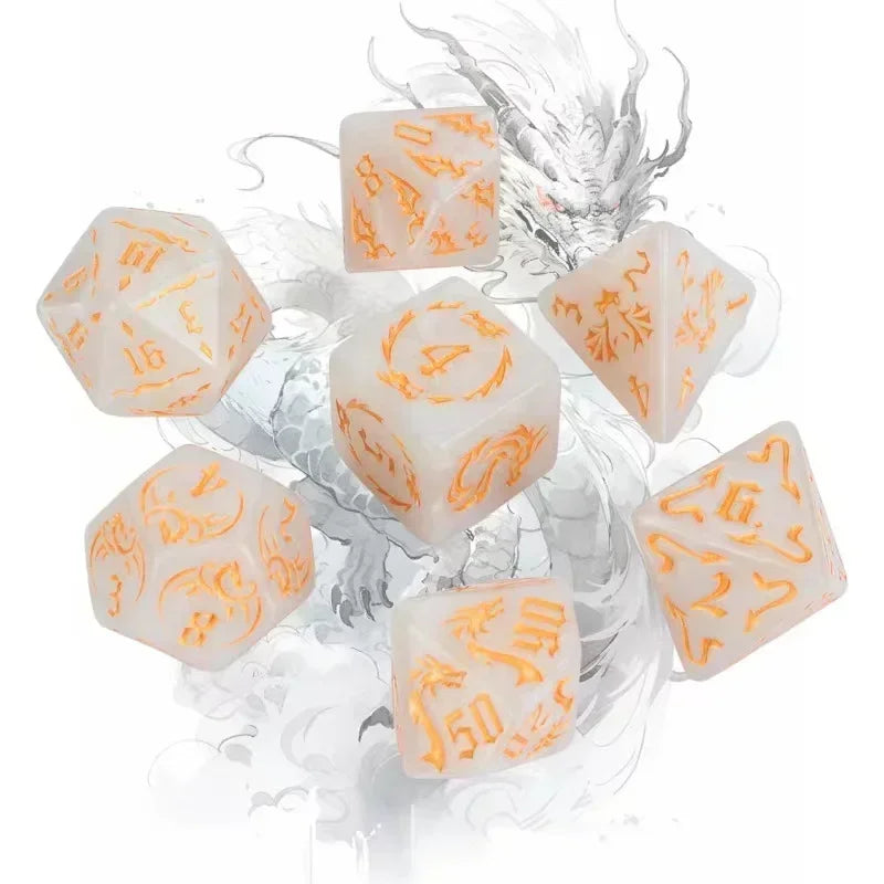 Vibrant 7-Piece Double-Color Polyhedral Dice Set for DND, RPG, and Board Games - Perfect for D20, D12, D10, D8, D6, D4 Adventures!