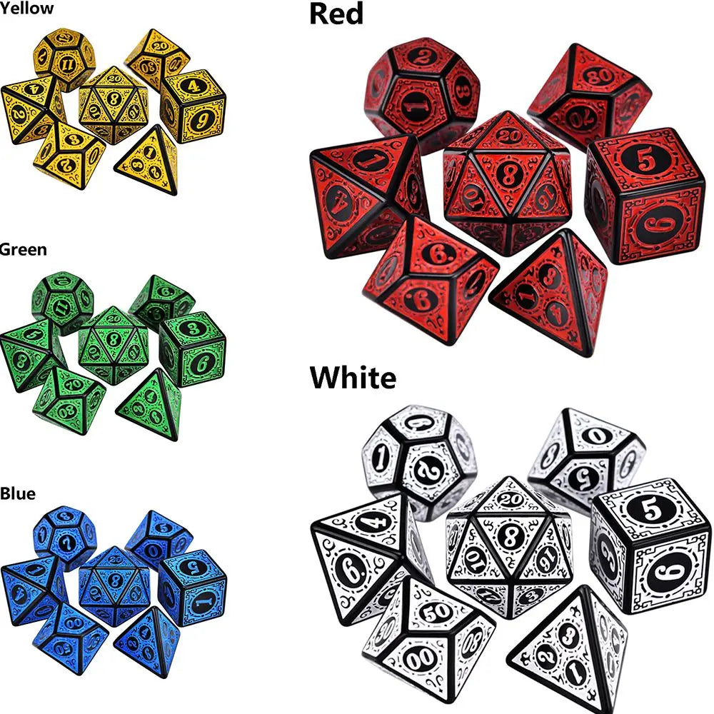 35/21/7Pcs DND Dice Set Multi Sides Polyhedral D4 D6 D8 D10 D12 D20 Dice for Role Playing Board Table Game Math Tabletop RPG