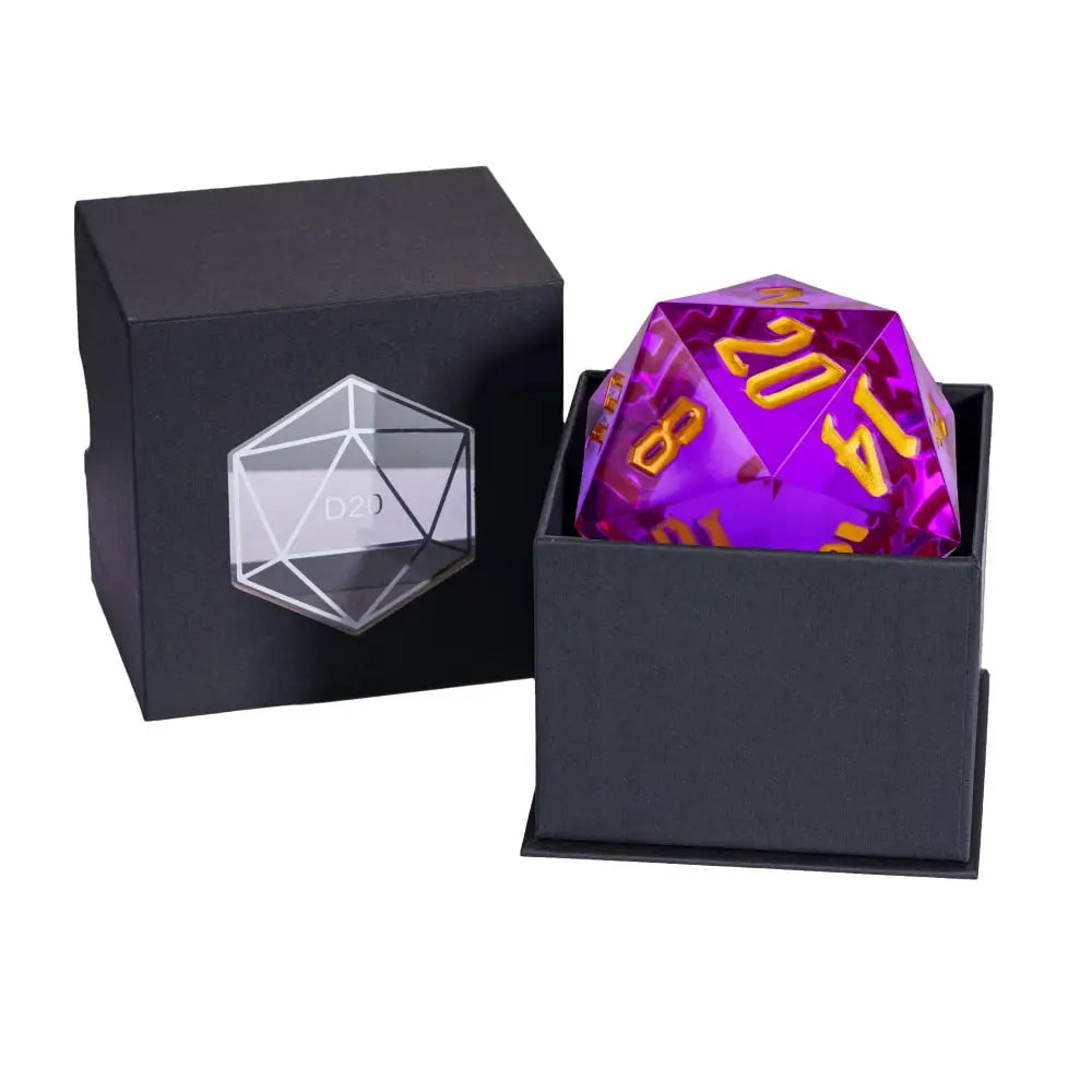 Poludie 1Pc Crystal 55Mm D20 Dice 20 Sides Large Size Polyhedral Dice for Role-Play Game D&D Bar Pub Party RPG Board Games