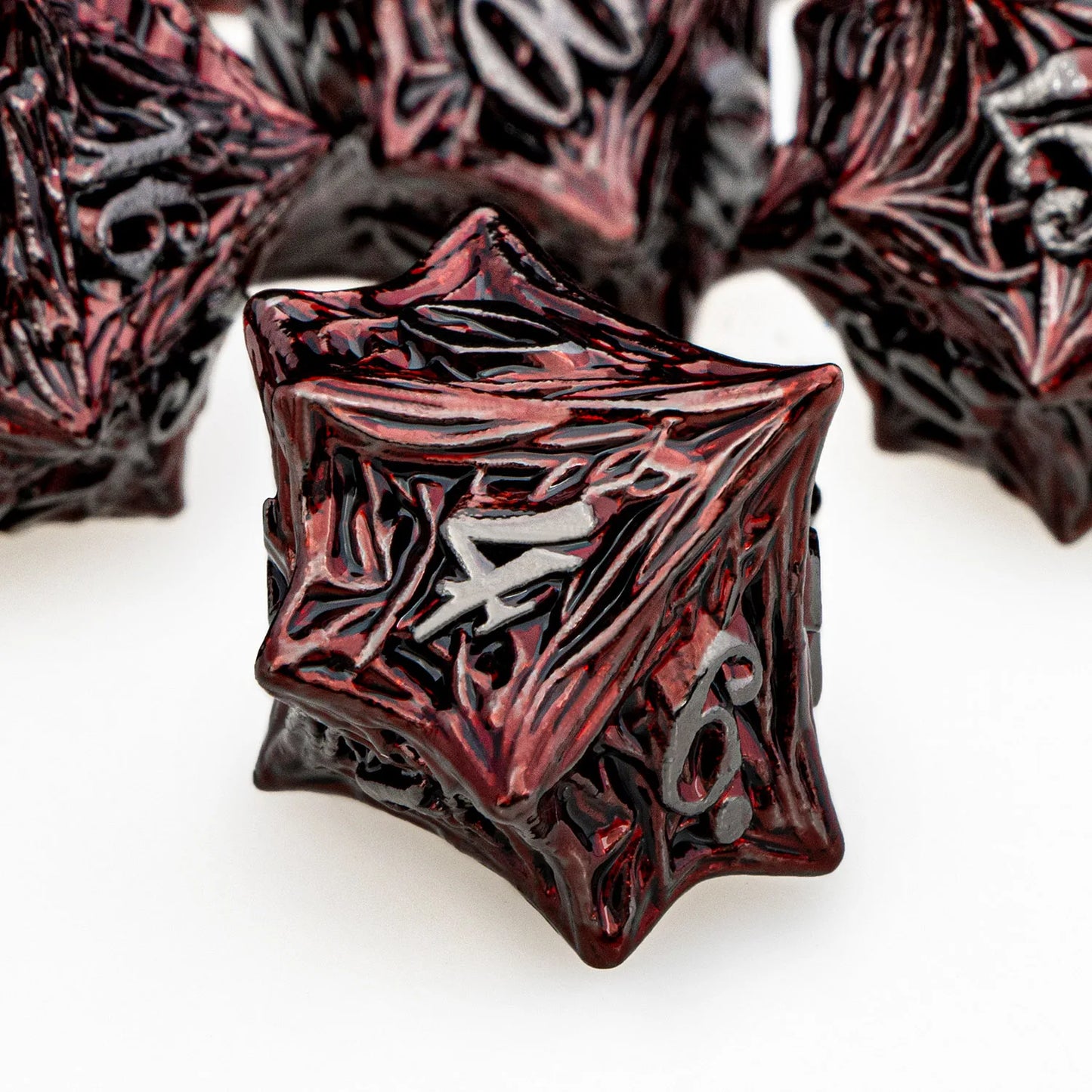 Tree Root Dnd Metal Dice Set Red D+D Polyhedral Dice for D Dnd D Dungeon and Dragon Pathfinder Role Playing Game Heavy D20 Dice