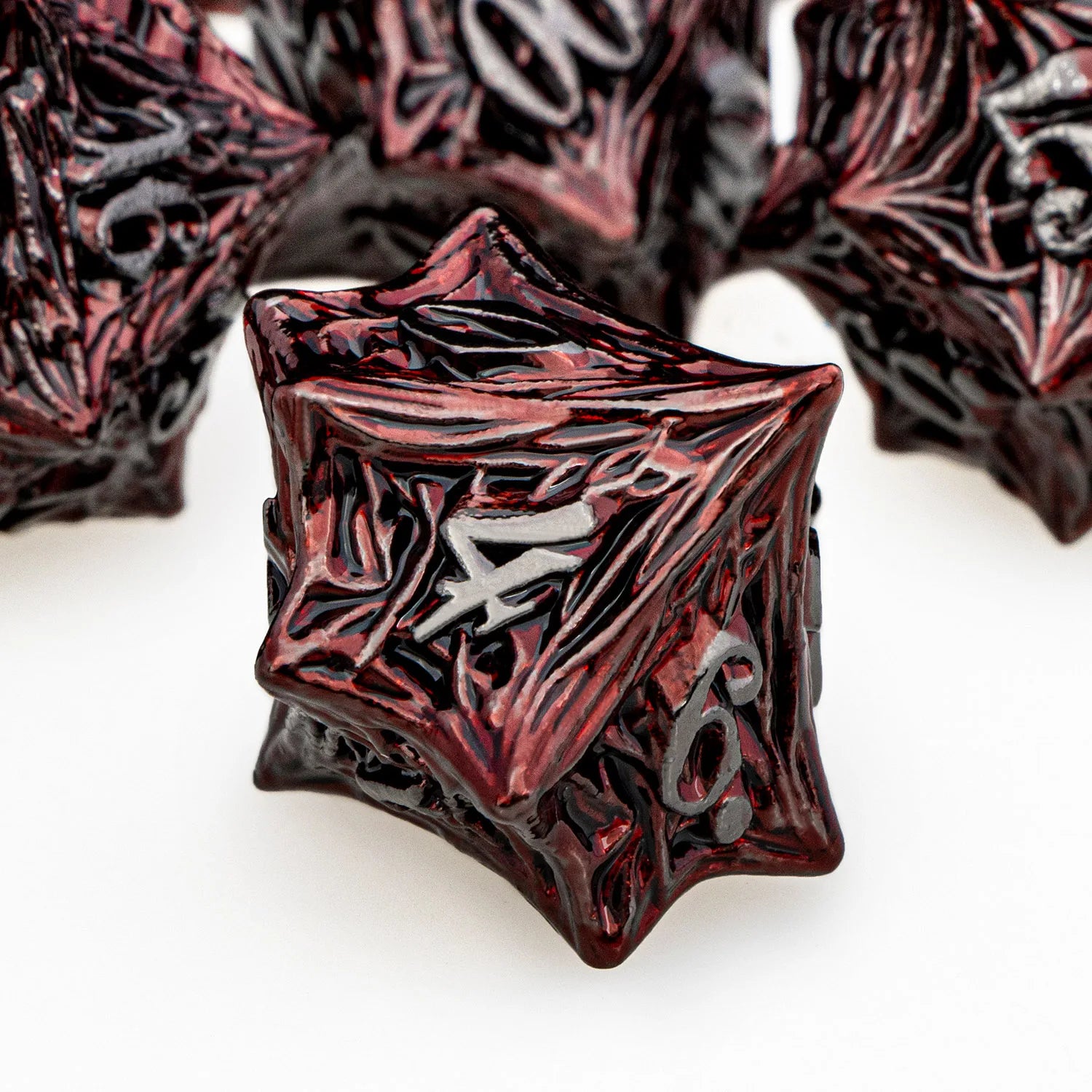 Tree Root Dnd Metal Dice Set Red D+D Polyhedral Dice for D Dnd D Dungeon and Dragon Pathfinder Role Playing Game Heavy D20 Dice