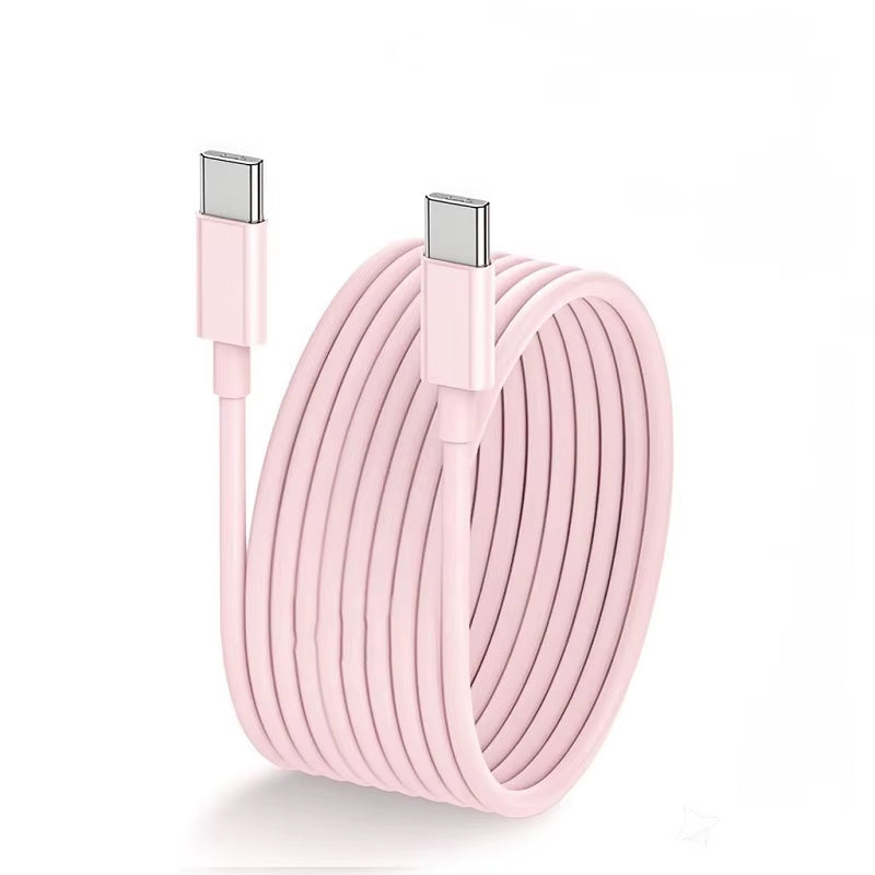 PD 60W Fast Charging Cable USB-C to Type C for Iphone 16 15 Samsung Xiaomi Huawei Type C Data Line White Black 1M 2M 3M