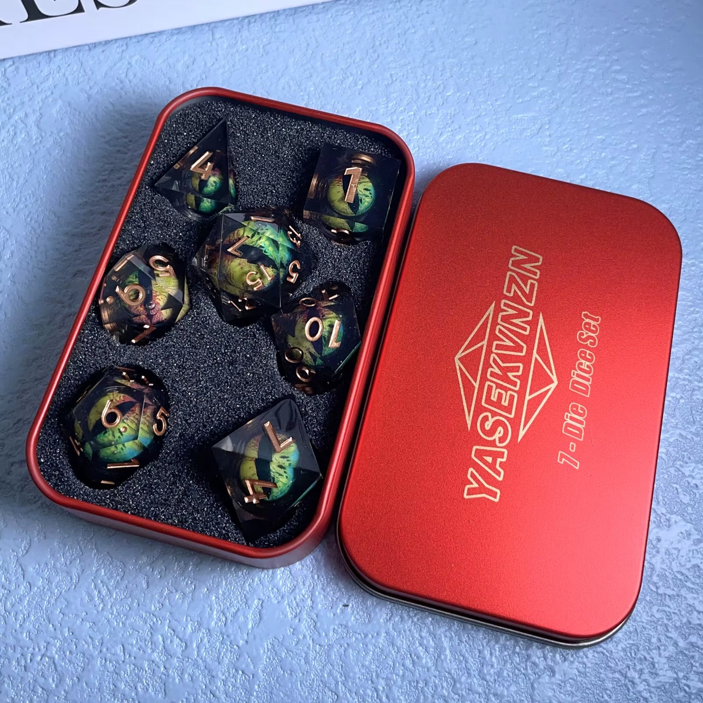 Liquid Flow Eye D&D Sharp Edge Dice Set - نرد دي اند دي