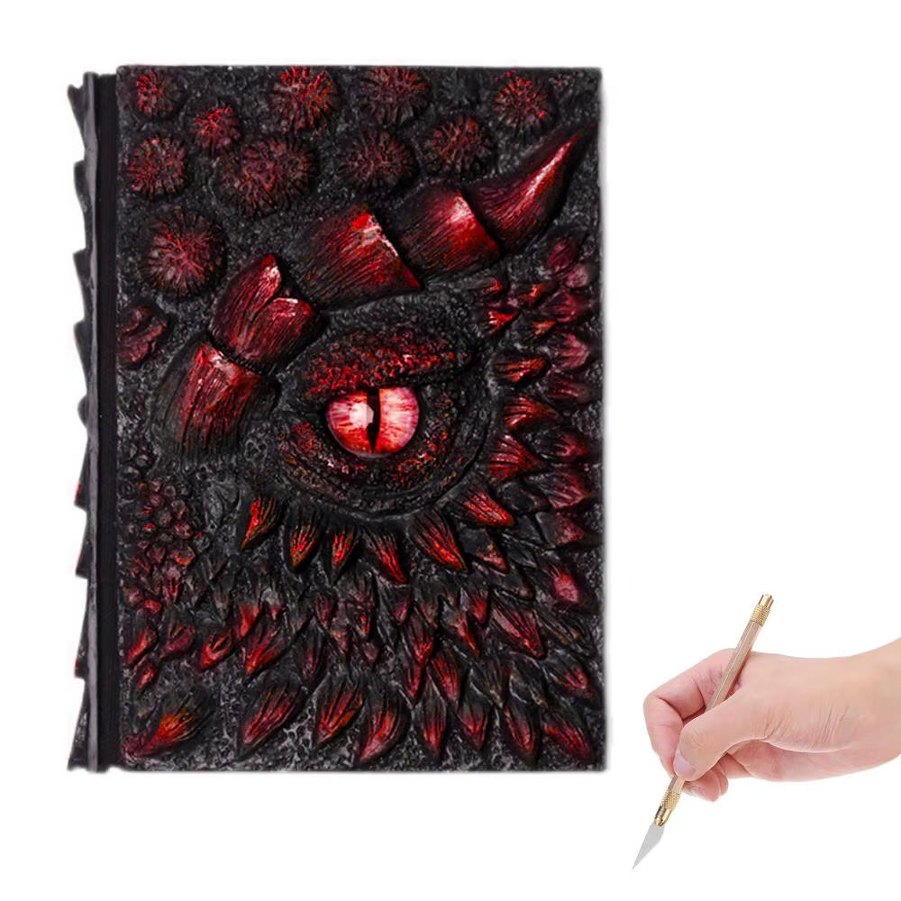 Fashion Vintage Dragon Embossed Resin Cover Travel Diary Notebook Travel Journal A5-Note Book Art 3D Relief Diary Book 1Pcs
