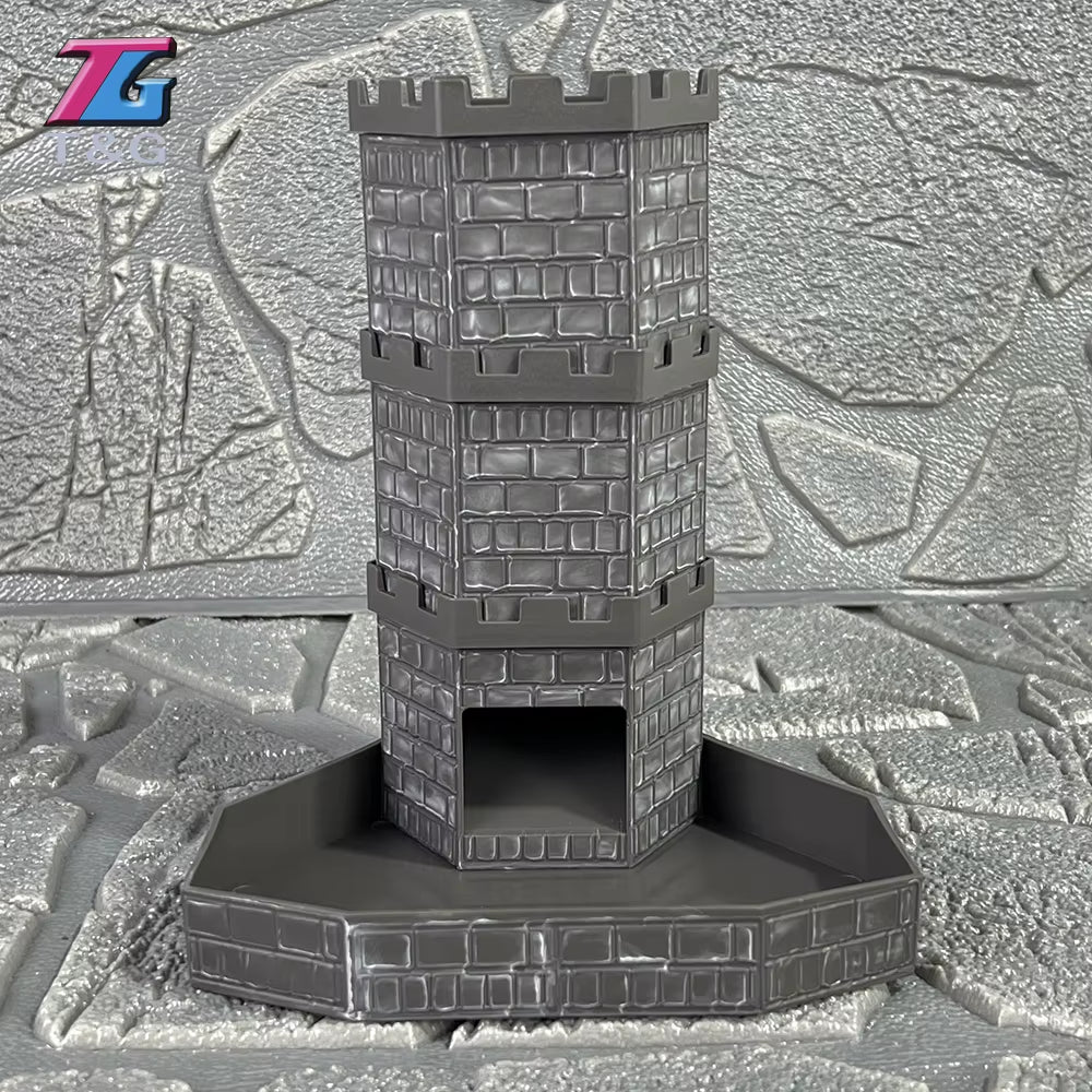 Bricks Castle Dice Tower Dice Rolling Tray Tower - Perfect for D&D Game RPG and Tabletop Gaming Best Gift