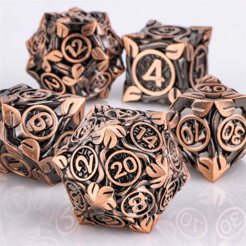 Premium 7-Piece Metal Dice Set for Dungeons and Dragons - نرد دي اند دي معدني