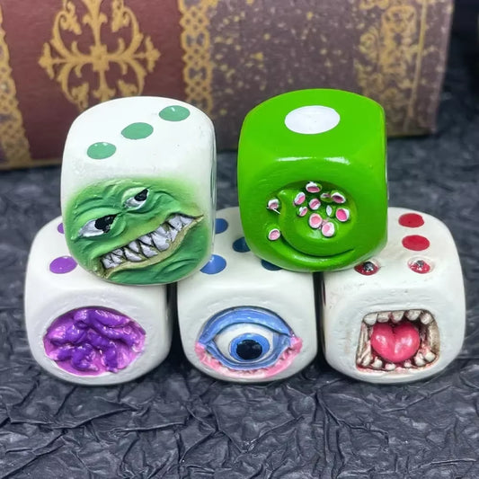 Funny Face Resin Monster Dice Set - ترد ستة أوجه بتصميم وحوش