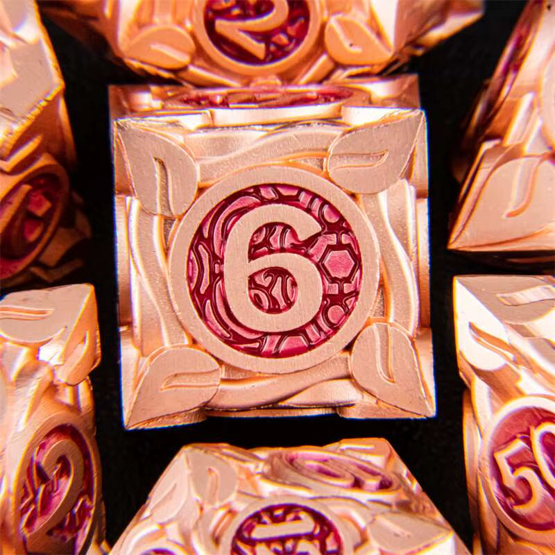 Premium 7-Piece Metal Dice Set for Dungeons and Dragons - نرد دي اند دي معدني
