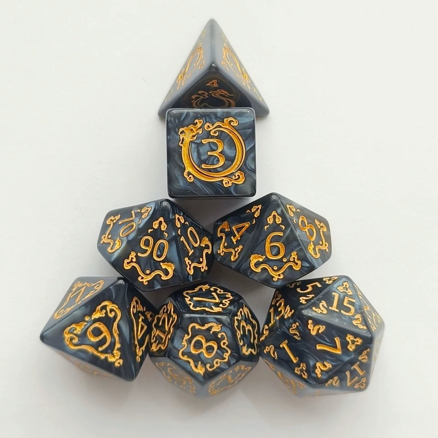Red Polyhedral D&D Dice Set - نرد دي اند دي