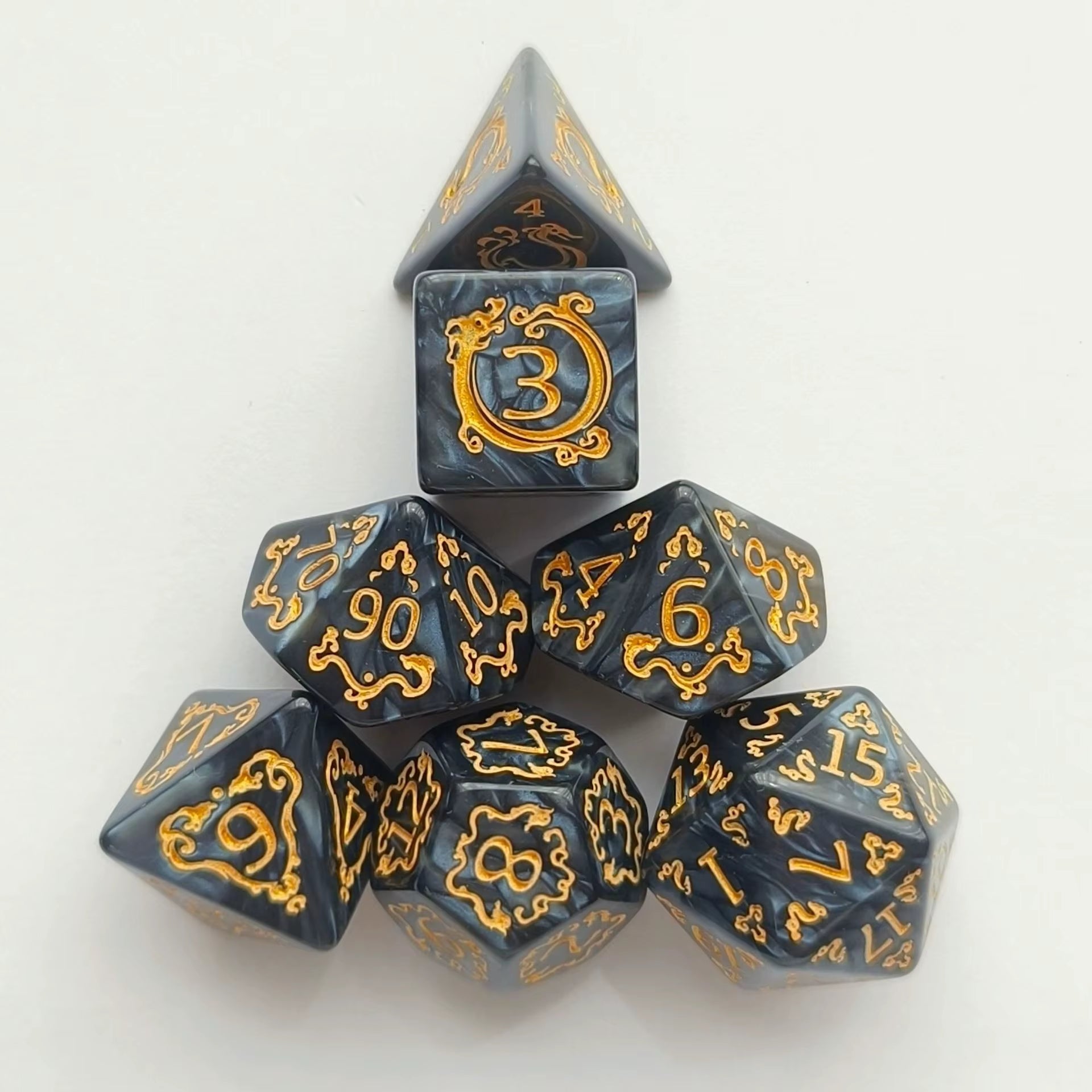 Red Polyhedral D&D Dice Set - نرد دي اند دي