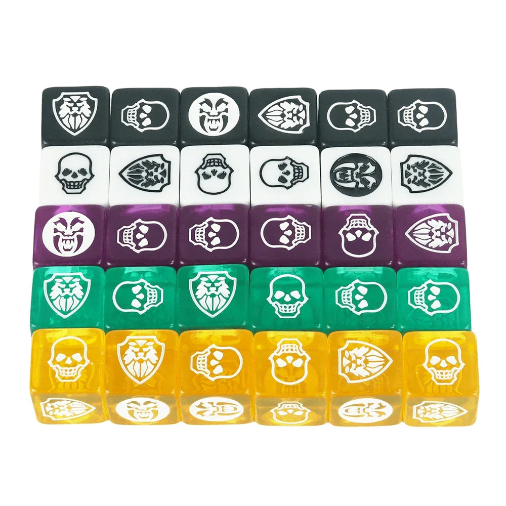 Vibrant 6-Piece D6 Dice Set for Tabletop Games - Colorful Transparent & Opaque Finishes! - نرد 6 قطع 
