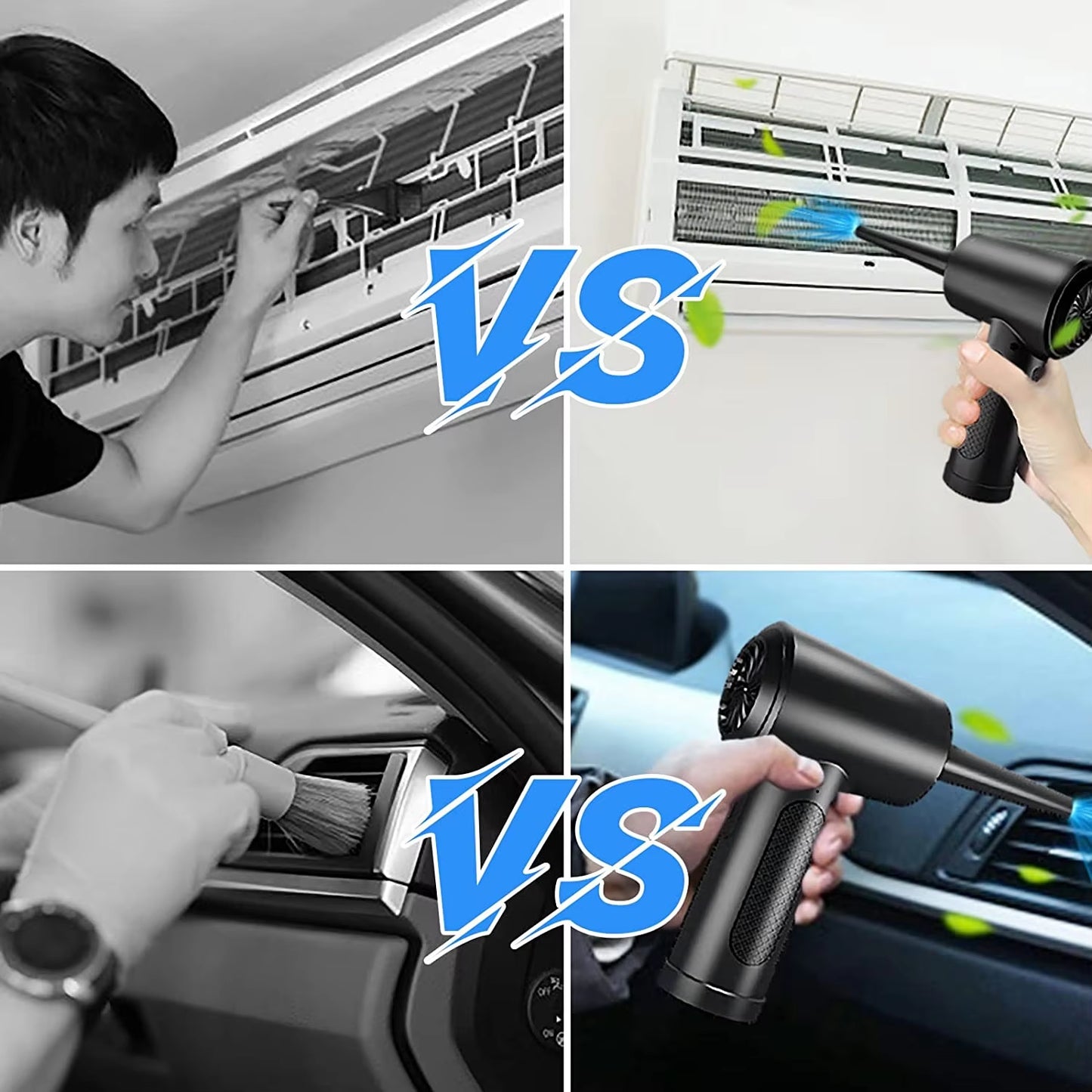 High-Performance Cordless Air Duster for Computer Cleaning - 51000RPM with LED Light for Keyboards and Electronics