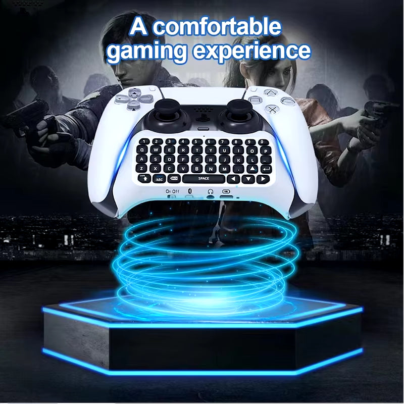 Bluetooth Wireless Keyboard for PS5 Controller - Ultimate Chatpad Accessory for PlayStation 5 - لوحة مفاتيح لاسلكية بلوتوث ليد بلايستيشن 5