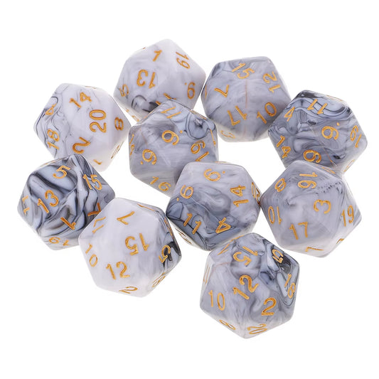 Vibrant 10-Pack Polyhedral 20-Sided D20 Dice for RPG and Tabletop Gaming - Dual Color Design