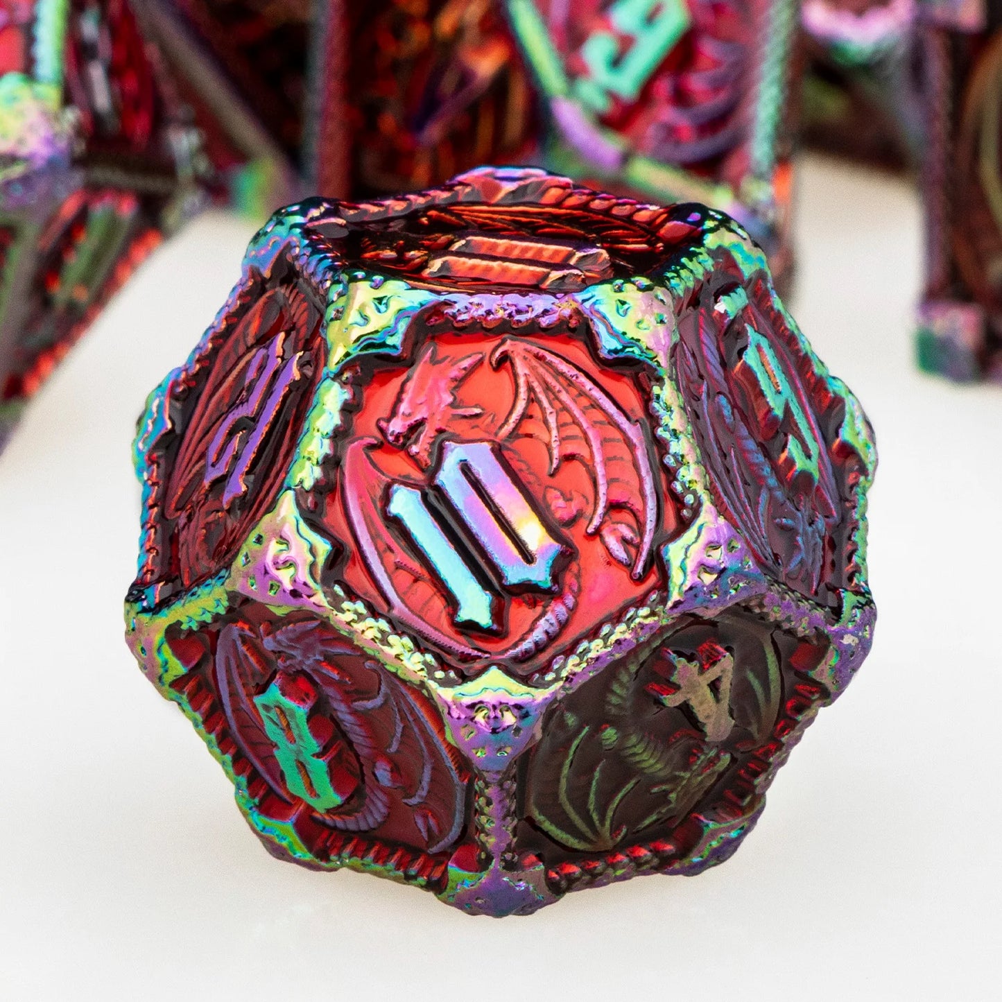 Premium Metal DND Dragon Dice Set - Complete Polyhedral RPG Dice for Dungeons & Dragons, D20, D12, D10, D8, D6