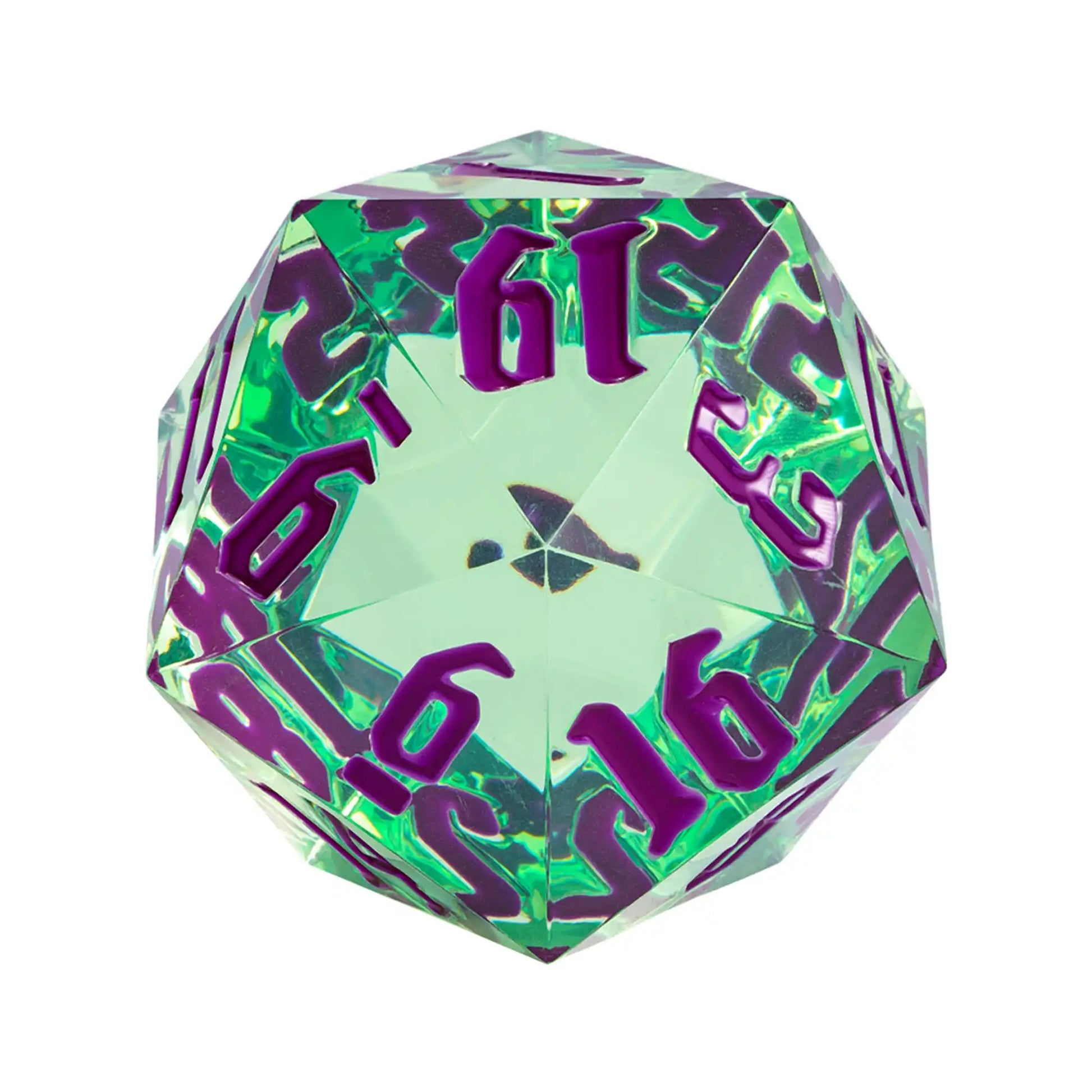 Poludie 1Pc Crystal 55Mm D20 Dice 20 Sides Large Size Polyhedral Dice for Role-Play Game D&D Bar Pub Party RPG Board Games