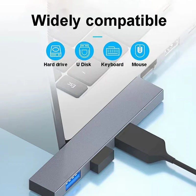 Ultimate 4-In-1 USB C Hub - 60W PD, Multi-Port Splitter for MacBook Pro, Lenovo, Xiaomi & More!