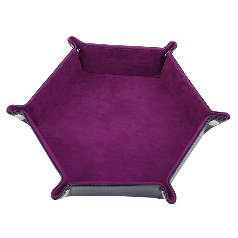 Double-Sided PU Leather Dice Storage Tray - علبة جلدية لرمي النرد