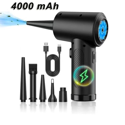 High-Performance Cordless Air Duster for Computer Cleaning - 51000RPM with LED Light for Keyboards and Electronics