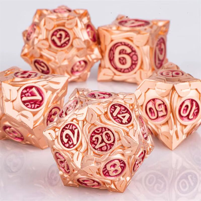 Premium 7-Piece Metal Dice Set for Dungeons and Dragons - نرد دي اند دي معدني