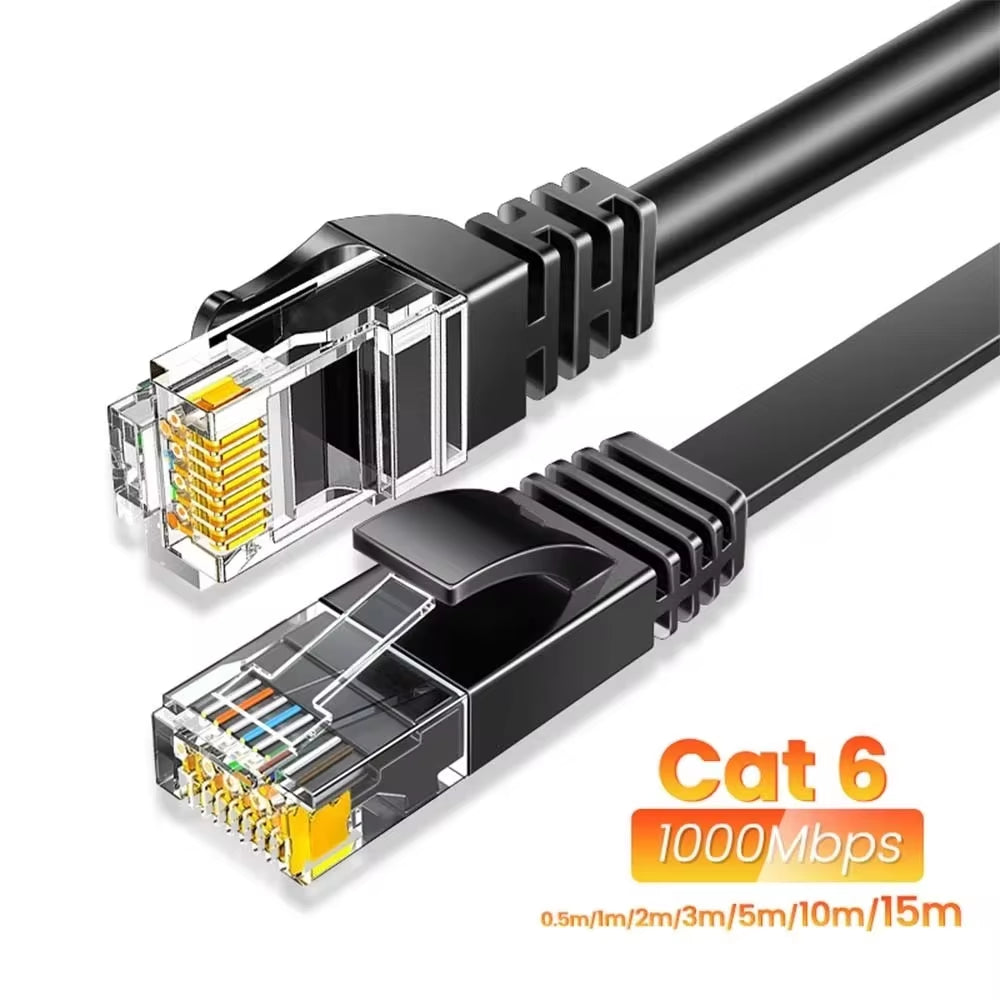 High-Speed Cat6 Ethernet Cable - UTP RJ45 Network Patch Cable for PS, PC, Modem & Router - Available in 10M & 50M Lengths