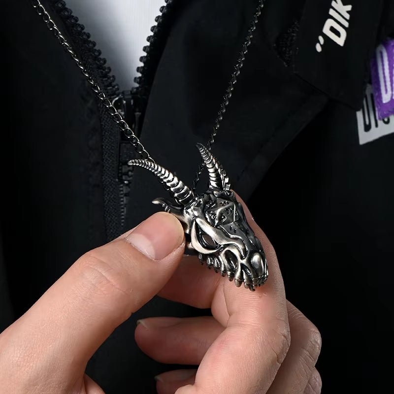7-Piece Dragon Necklace D&D Dice Set - Metal Polyhedral - نرد دي اند دي معدني على شكل تنين