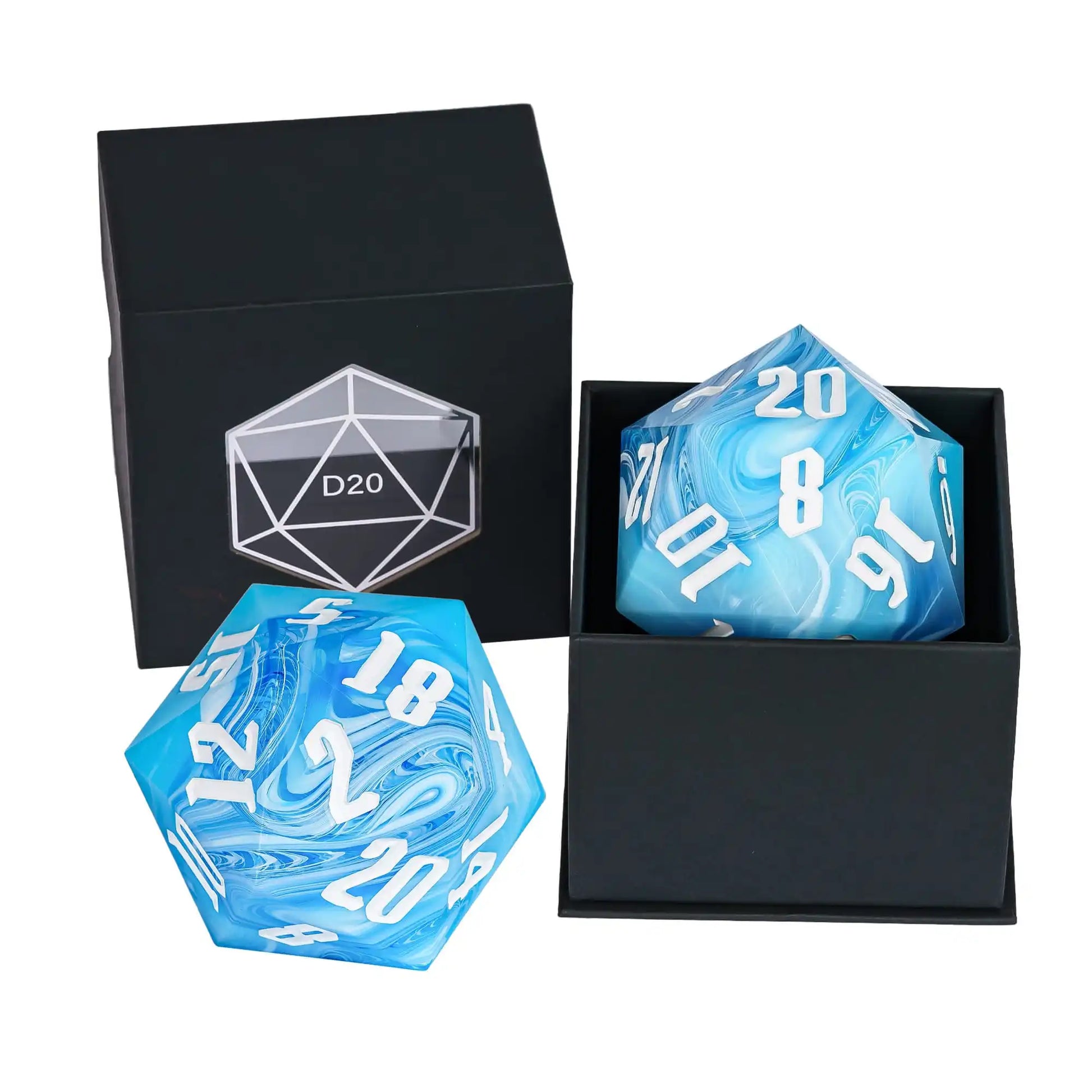 Poludie 1Pc Crystal 55Mm D20 Dice 20 Sides Large Size Polyhedral Dice for Role-Play Game D&D Bar Pub Party RPG Board Games