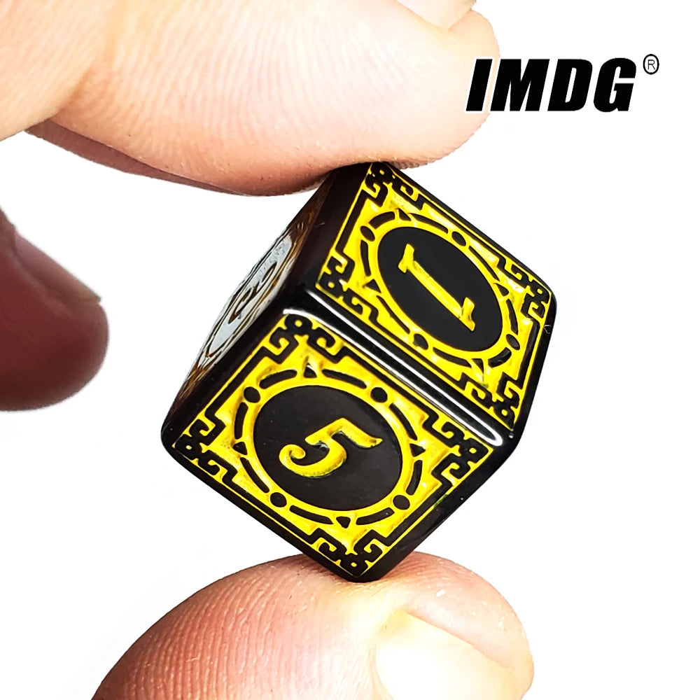 Vibrant 10-Pack Acrylic D6 Carved Pattern Dice - Colorful 6-Sided Polyhedral Game Accessories
