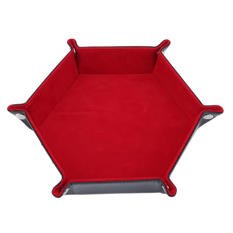 Double-Sided PU Leather Dice Storage Tray - علبة جلدية لرمي النرد