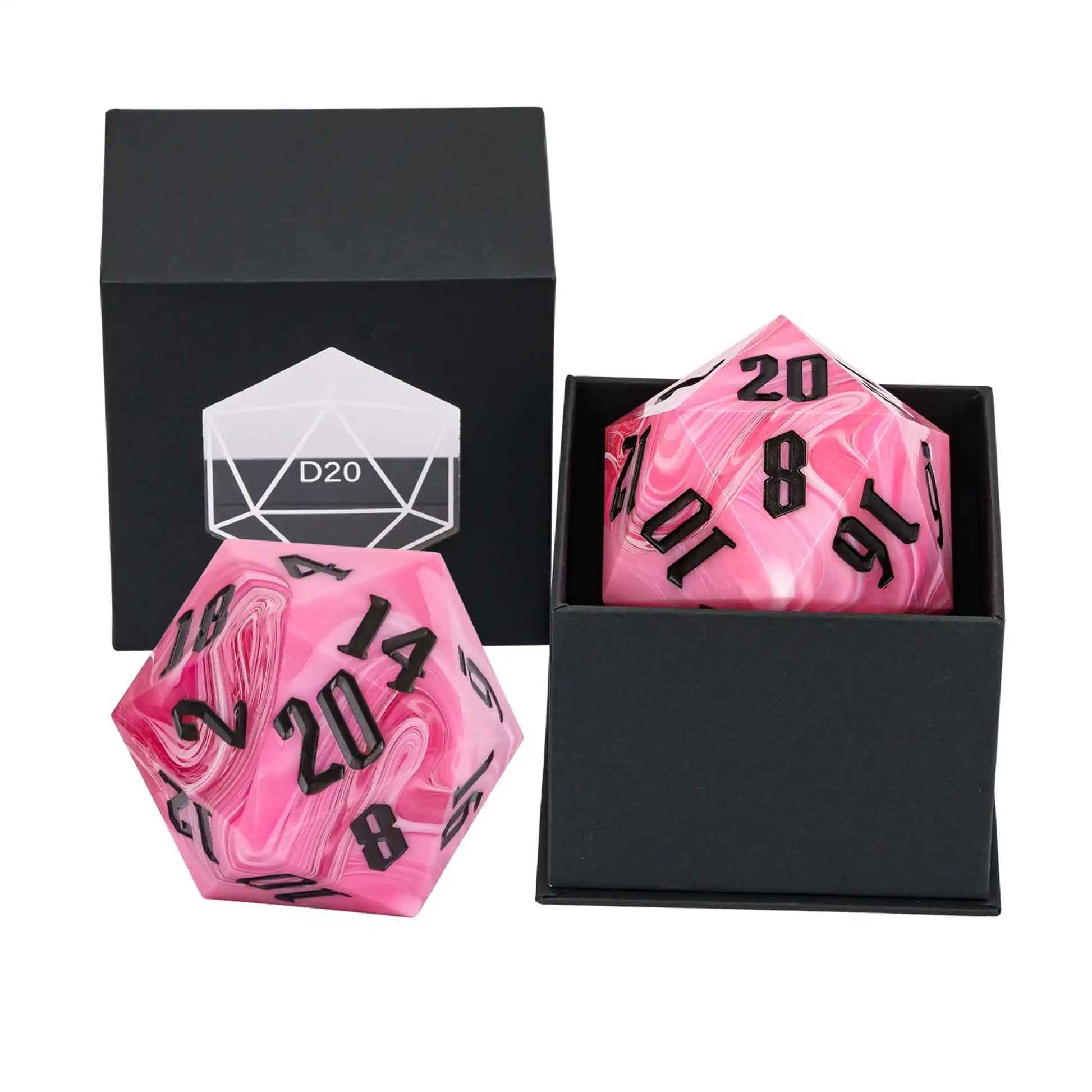 Poludie 1Pc Crystal 55Mm D20 Dice 20 Sides Large Size Polyhedral Dice for Role-Play Game D&D Bar Pub Party RPG Board Games