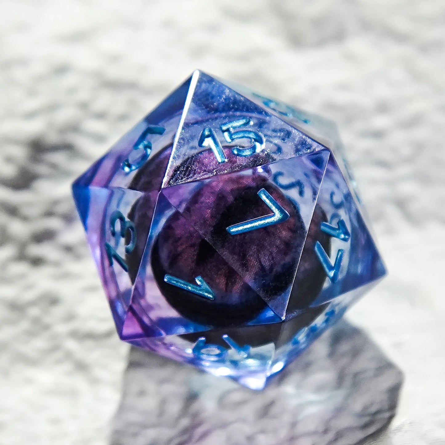 1-7Pcs Dargon Eye DND Dice Set Cat Eye Liquid Core Milk Cat Sharp Edge Handmade Polyhedral Resin Dice for Multi-Sided RPG D6~D20
