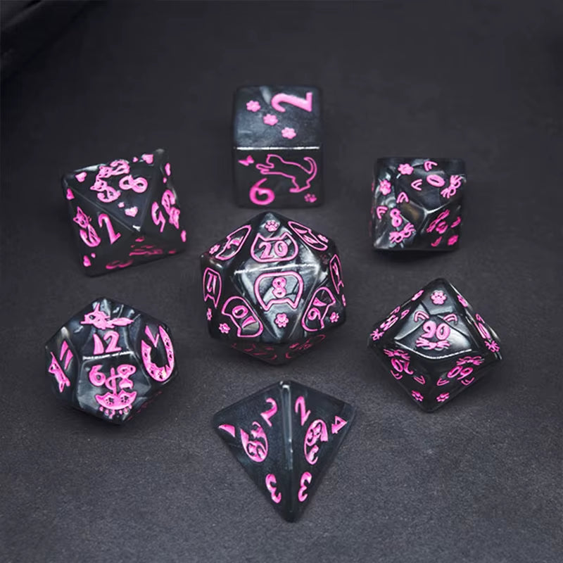 Ultimate 7-Piece Polyhedral RPG Dice Set - نرد دي اند دي