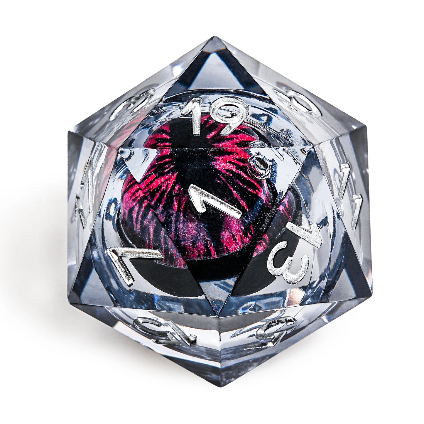 1-7Pcs Dargon Eye DND Dice Set Cat Eye Liquid Core Milk Cat Sharp Edge Handmade Polyhedral Resin Dice for Multi-Sided RPG D6~D20