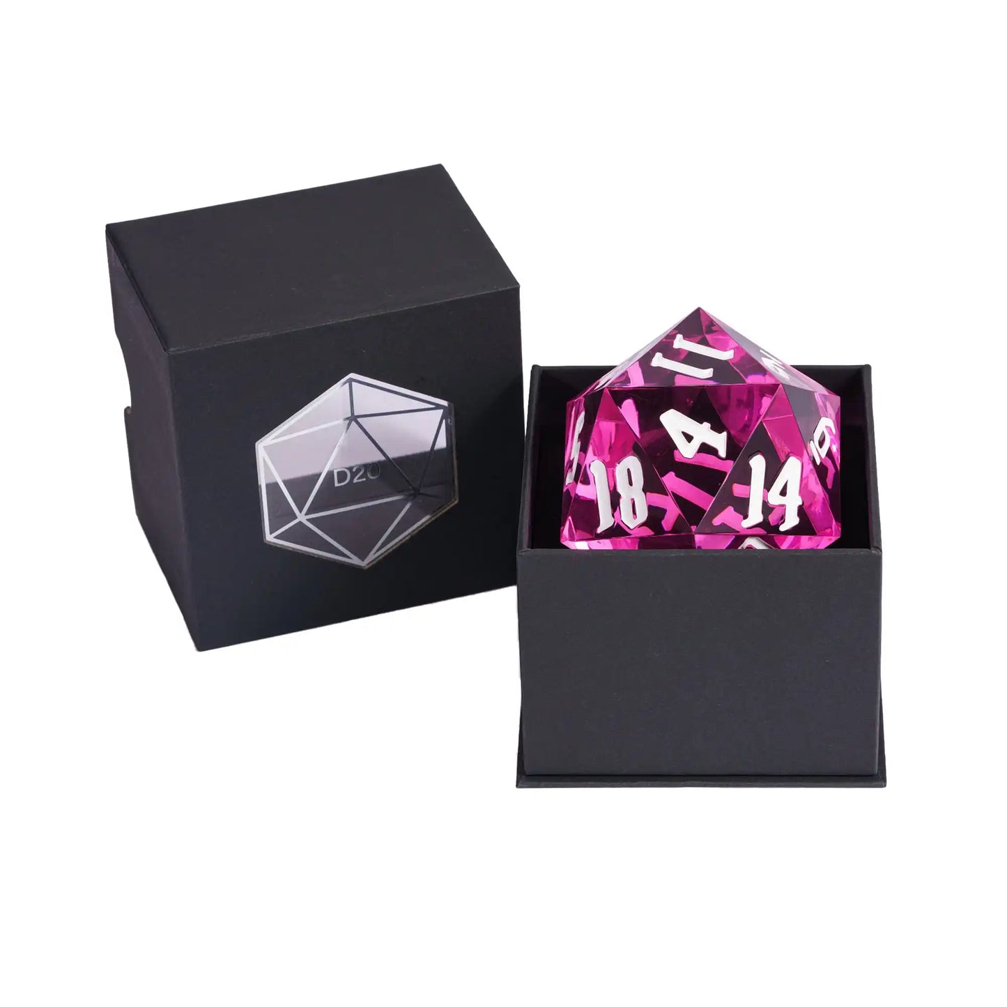 Poludie 1Pc Crystal 55Mm D20 Dice 20 Sides Large Size Polyhedral Dice for Role-Play Game D&D Bar Pub Party RPG Board Games