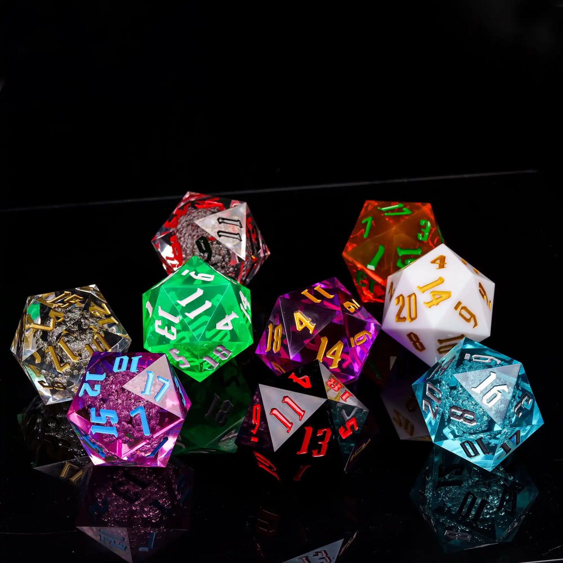 Poludie 1Pc Crystal 55Mm D20 Dice 20 Sides Large Size Polyhedral Dice for Role-Play Game D&D Bar Pub Party RPG Board Games