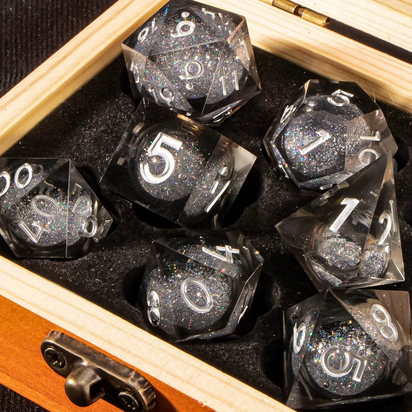 Sharp Edge Polyhedral Resin Dice Set for D&D - نرد دي اند دي