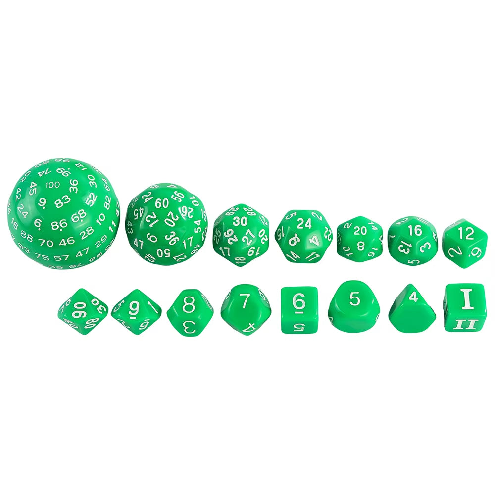 Polyhedral Dice Set for D&D 15 Acrylic Dice (D3-D100) - نرد دي اند دي