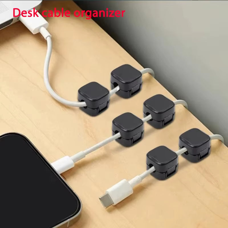 Magnetic Cable Clip - Adhesive Wire Organizer for Tidy Home & Office Desk Management