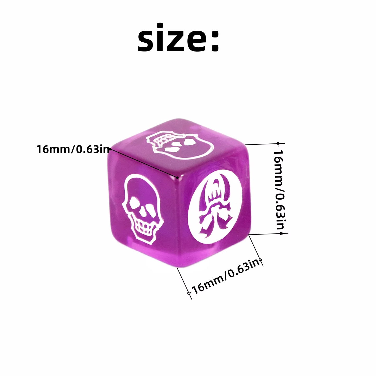 Vibrant 6-Piece D6 Dice Set for Tabletop Games - Colorful Transparent & Opaque Finishes! - نرد 6 قطع 