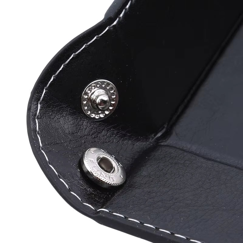 Double-Sided PU Leather Dice Storage Tray - علبة جلدية لرمي النرد