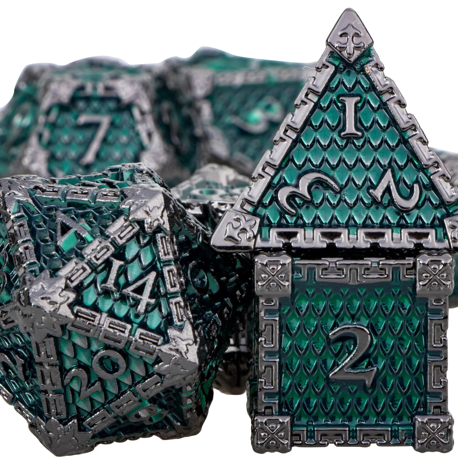 Metal DND Dice Polyhedral Dice 7 Pcs D and D Dice for Dungeon and Dragon RPG Role Playing Dice D&D Dice Set D20 D12 D10 D8 D6 D4